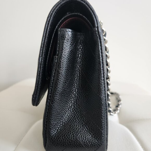 Chanel Black Caviar Leather Classic Medium Double Flap Bag SHW - Picture 9 of 11